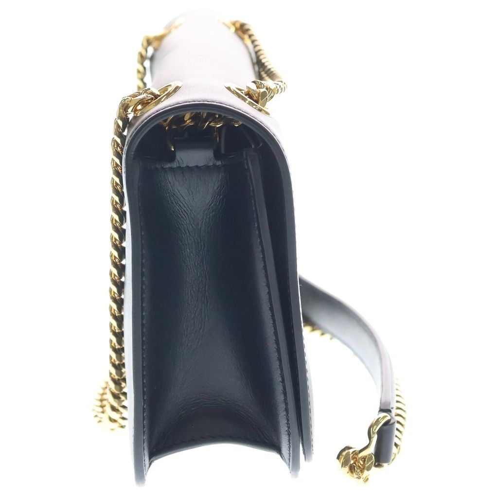 Celine Triomphe Frame Shoulder Bag Black Leather Gold — view 3