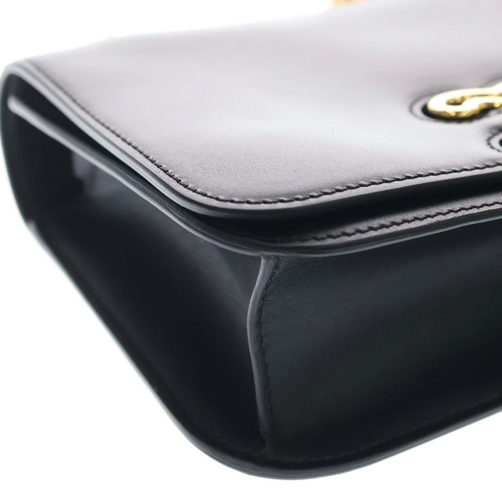 Celine Triomphe Frame Shoulder Bag Black Leather Gold — view 5