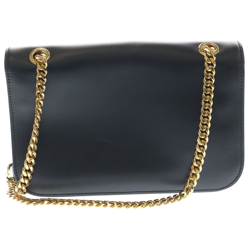 Celine Triomphe Frame Shoulder Bag Black Leather Gold — view 2