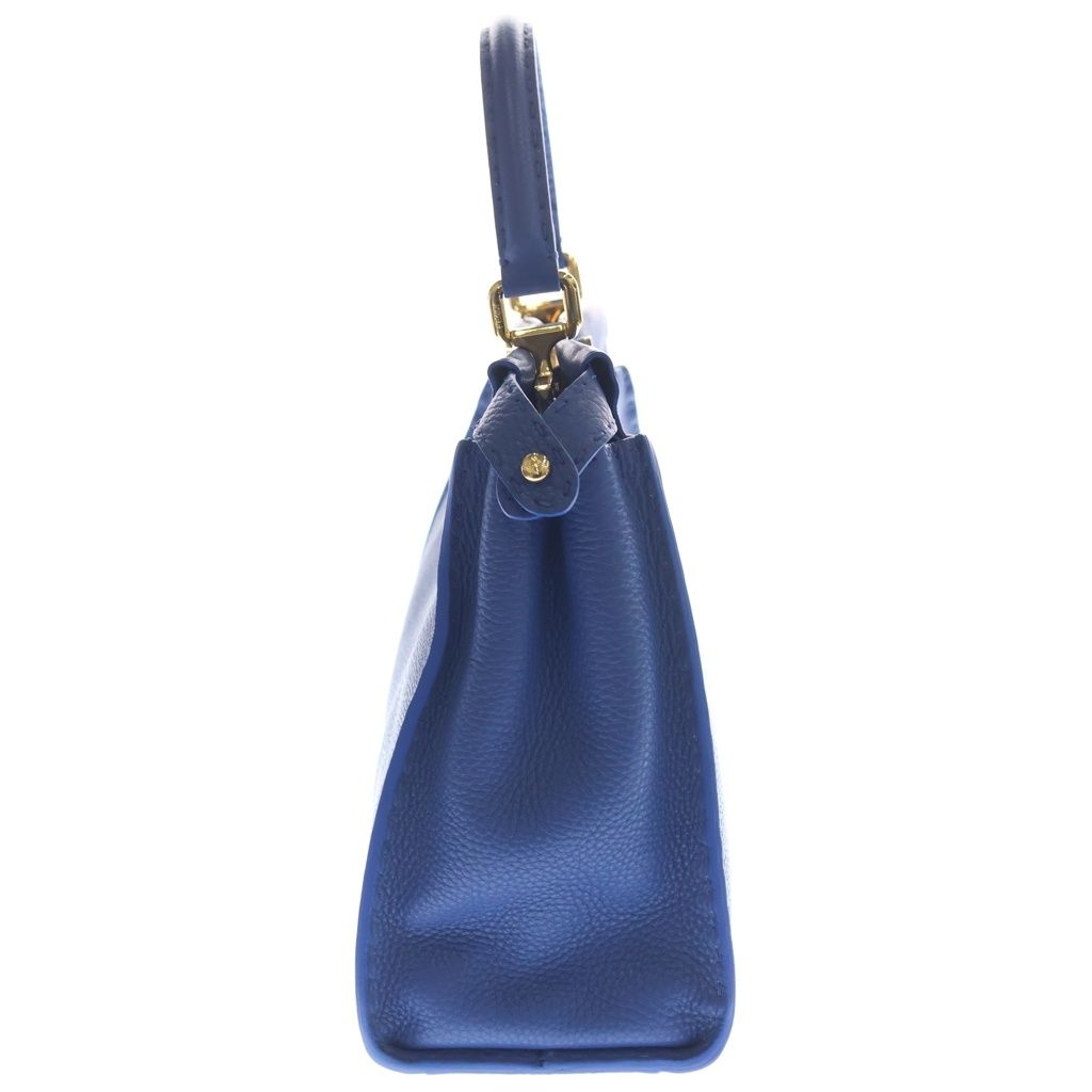 Fendi Peekaboo Selleria Leather Shoulder Bag Blue