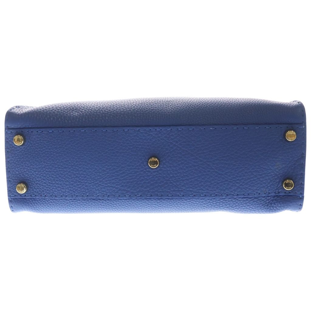 Fendi Peekaboo Selleria Leather Shoulder Bag Blue
