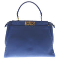Fendi Peekaboo Selleria Leather Shoulder Bag Blue