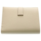 Hermes Bearn Compact Epsom Wallet Bifold Ivory Leather Silver — view 2