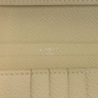 Hermes Bearn Compact Epsom Wallet Bifold Ivory Leather Silver — view 5