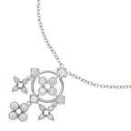 Louis Vuitton Pendentif Monogram Diamond Necklace 18k White Gold