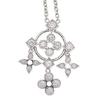Louis Vuitton Pendentif Monogram Diamond Necklace 18k White Gold — view 3
