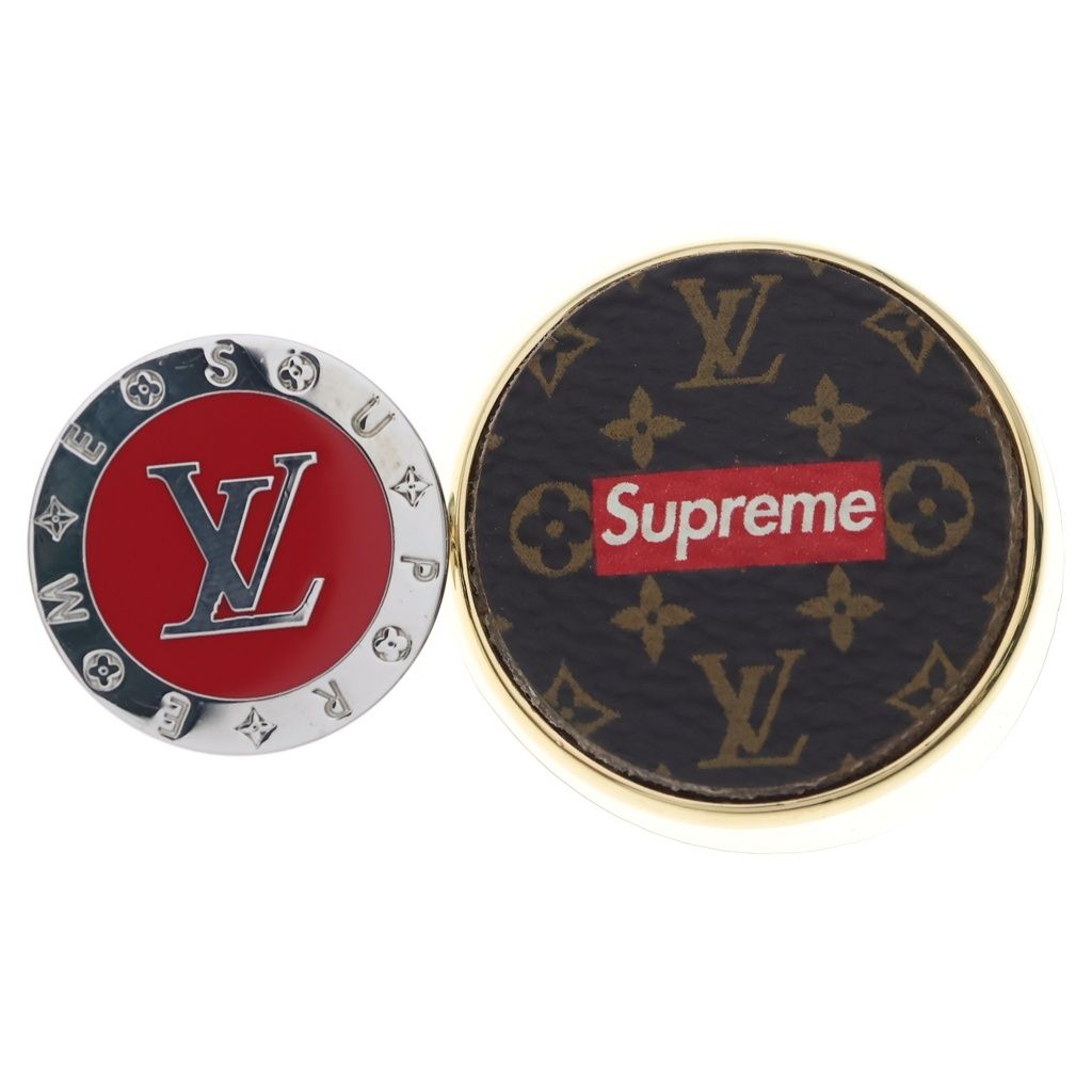 Louis Vuitton Supreme City Badge Broach Set Brooch Monogram Box Logo Brown