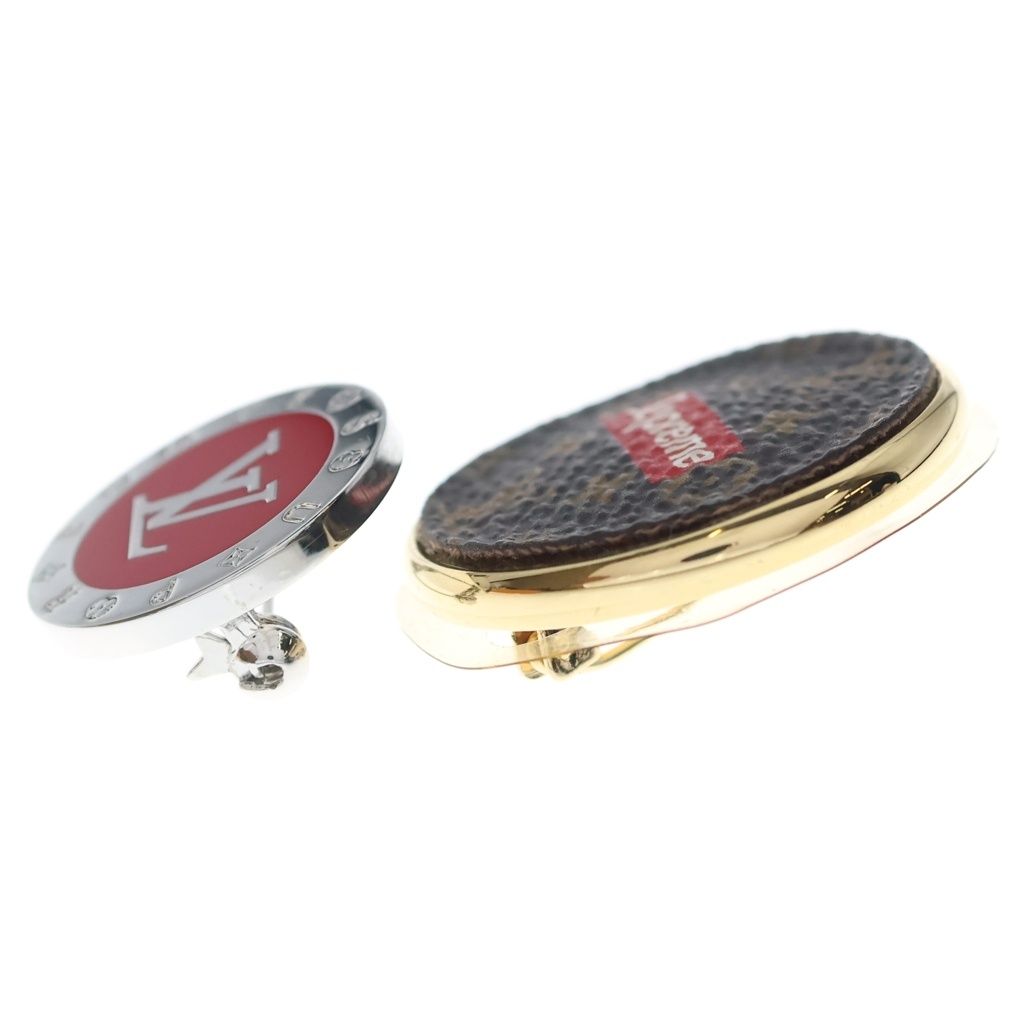 Louis Vuitton Supreme City Badge Broach Set Brooch Monogram Box Logo Brown — view 3