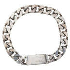 Gucci Chain Logo Plate Bracelet Silver