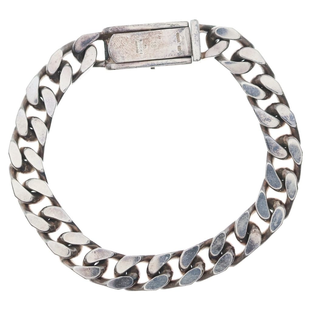Gucci Chain Logo Plate Bracelet Silver — view 2