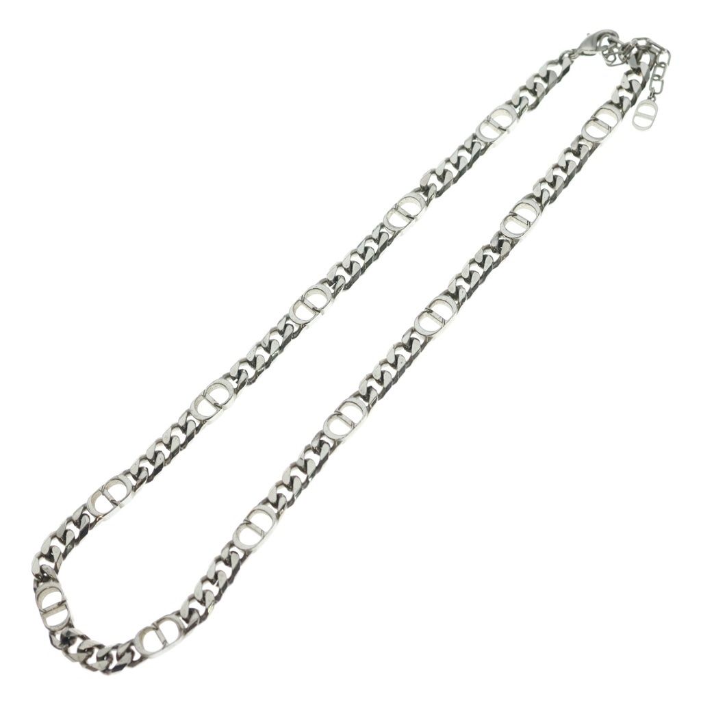 Dior CD Logo Icon Chain Link Necklace Silver — view 2