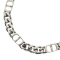 Dior CD Logo Icon Chain Link Necklace Silver