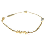 Saint Laurent Cassandre Heart Charm Bracelet Cassandra Metal Lightstone Gold — view 3