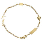 Saint Laurent Cassandre Heart Charm Bracelet Cassandra Metal Lightstone Gold — view 2