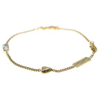 Saint Laurent Cassandre Heart Charm Bracelet Cassandra Metal Lightstone Gold — view 4