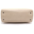 Chanel CC Logo Tweed Flap Silver 2-Way Chain Tote Shoulder Bag Ivory White — view 4