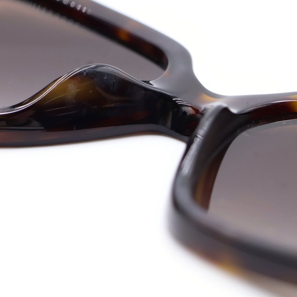 Chanel Square Frame Chain CC Logo Tweed Temple Sunglasses Brown Gold Eyewear — view 5