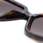 Chanel Square Frame Chain CC Logo Tweed Temple Sunglasses Brown Gold Eyewear — view 5