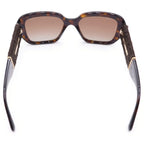 Chanel Square Frame Chain CC Logo Tweed Temple Sunglasses Brown Gold Eyewear — view 2