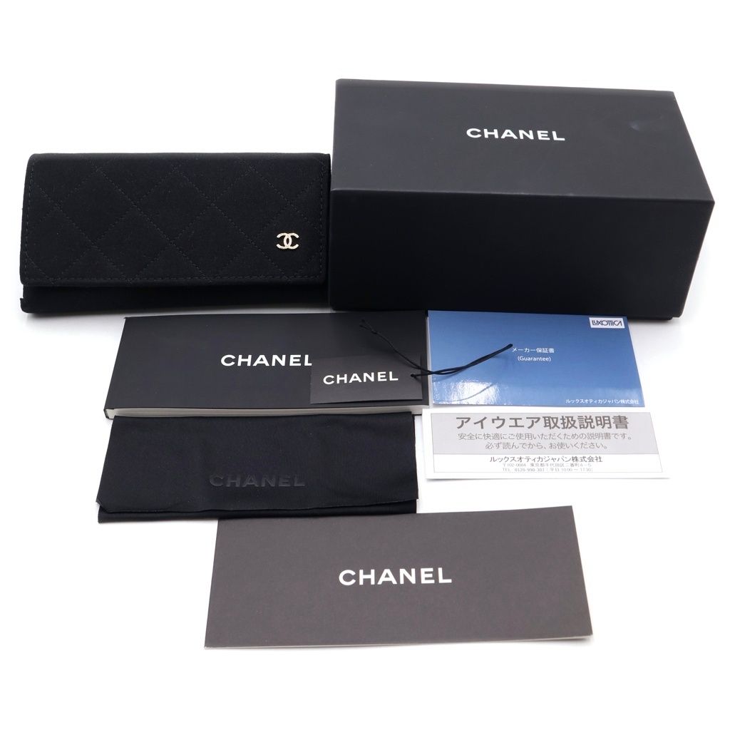 Chanel Square Frame Chain CC Logo Tweed Temple Sunglasses Brown Gold Eyewear — view 6
