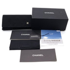 Chanel Square Frame Chain CC Logo Tweed Temple Sunglasses Brown Gold Eyewear — view 6