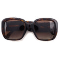 Chanel Square Frame Chain CC Logo Tweed Temple Sunglasses Brown Gold Eyewear