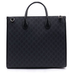 Gucci Interlocking GG Supreme Leather 2-Way Tote Shoulder Bag Black — view 2