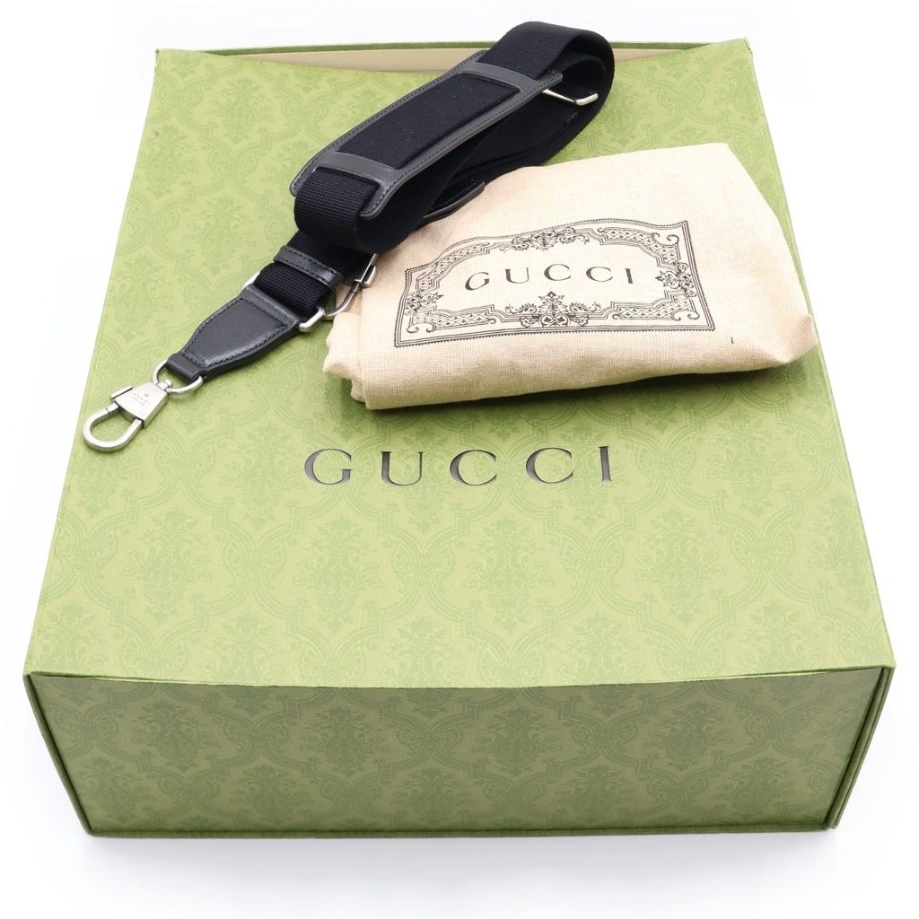 Gucci Interlocking GG Supreme Leather 2-Way Tote Shoulder Bag Black — view 8