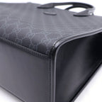 Gucci Interlocking GG Supreme Leather 2-Way Tote Shoulder Bag Black — view 5