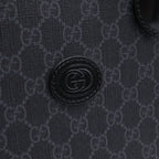 Gucci Interlocking GG Supreme Leather 2-Way Tote Shoulder Bag Black — view 6