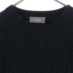 Dior Oblique Sweater All Over Pattern Crew Neck Knit Black — view 3