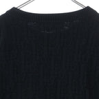 Dior Oblique Sweater All Over Pattern Crew Neck Knit Black — view 4