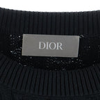 Dior Oblique Sweater All Over Pattern Crew Neck Knit Black — view 7