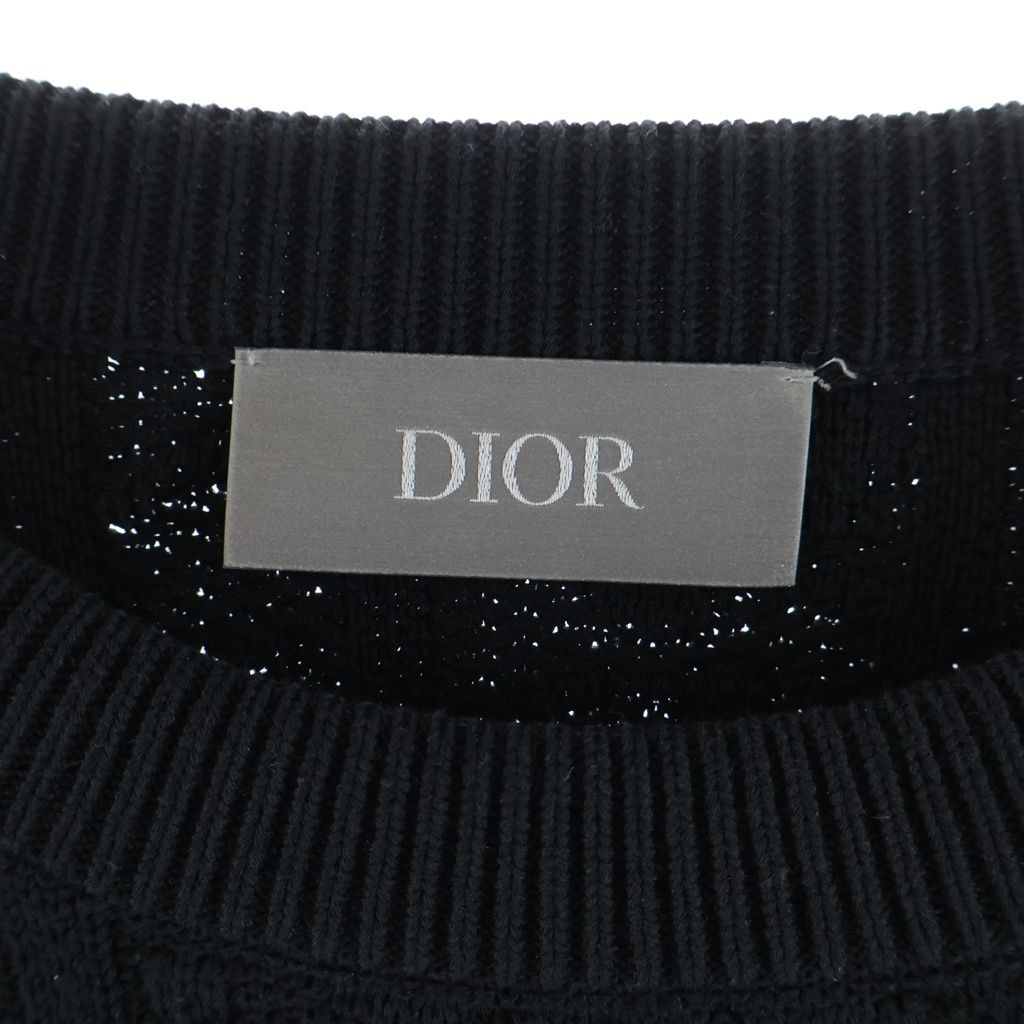 Dior Oblique Sweater All Over Pattern Crew Neck Knit Black — view 7