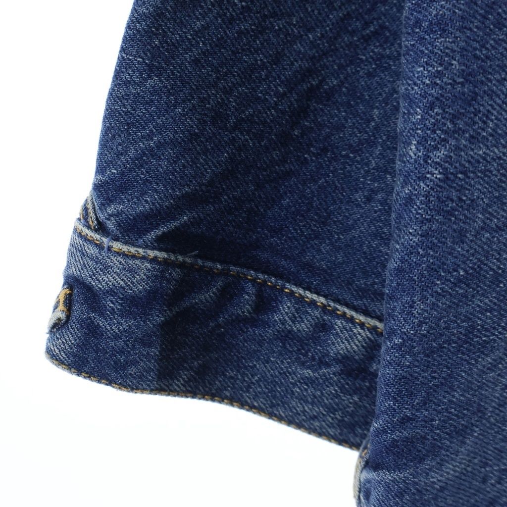 Chanel Rhinestone CC Button Washed Denim Blouse Indigo — view 5