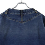 Chanel Rhinestone CC Button Washed Denim Blouse Indigo — view 4