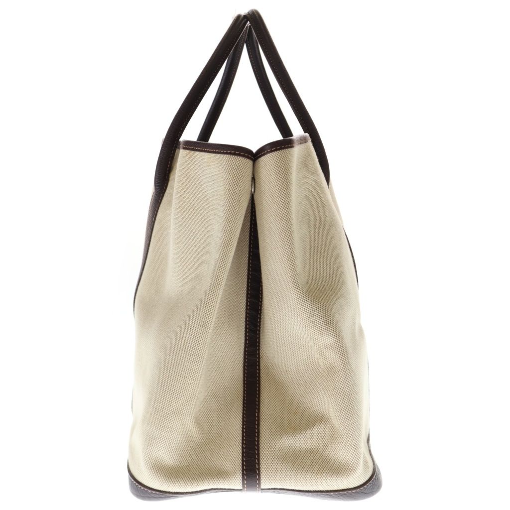 Hermes Garden Party MM Tote Ivory Brown Toile Ash Negonda Silver — view 3