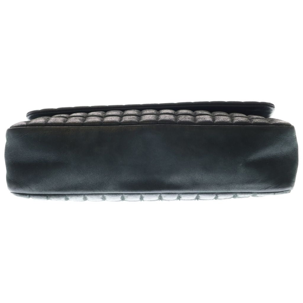 Chanel Choco Bar Chain Shoulder Bag S Flap Black Lambskin Silver — view 4