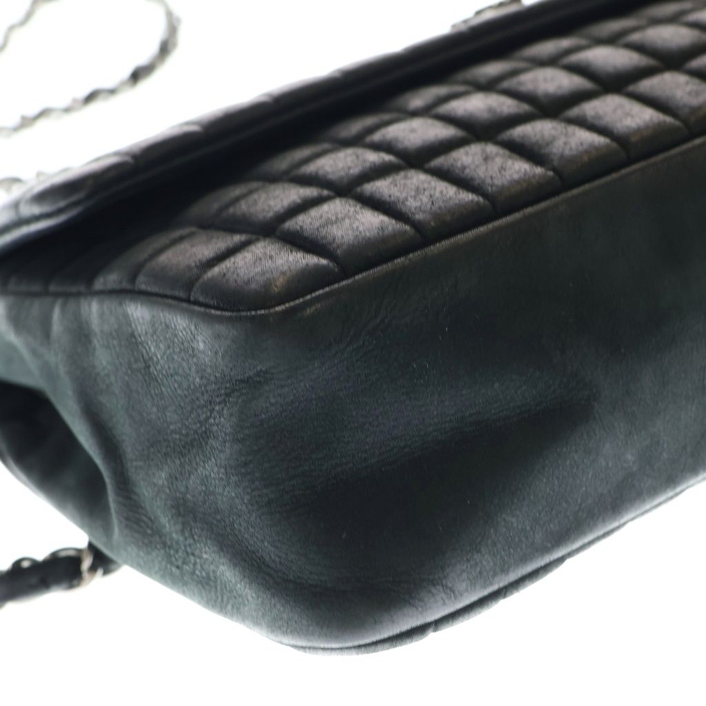 Chanel Choco Bar Chain Shoulder Bag S Flap Black Lambskin Silver — view 6