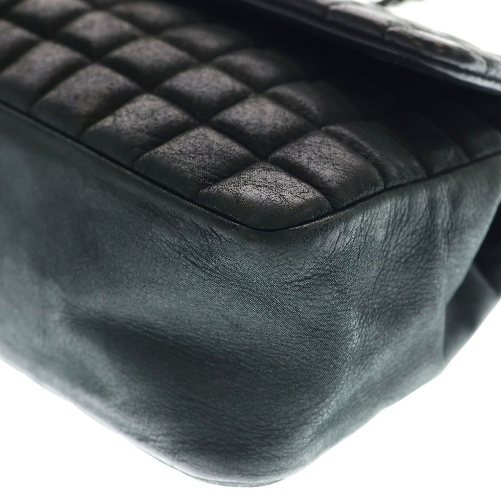 Chanel Choco Bar Chain Shoulder Bag S Flap Black Lambskin Silver — view 5
