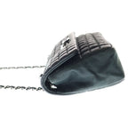 Chanel Choco Bar Chain Shoulder Bag S Flap Black Lambskin Silver — view 3