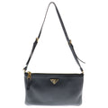 Prada Mini Shoulder Bag Black Leather Gold