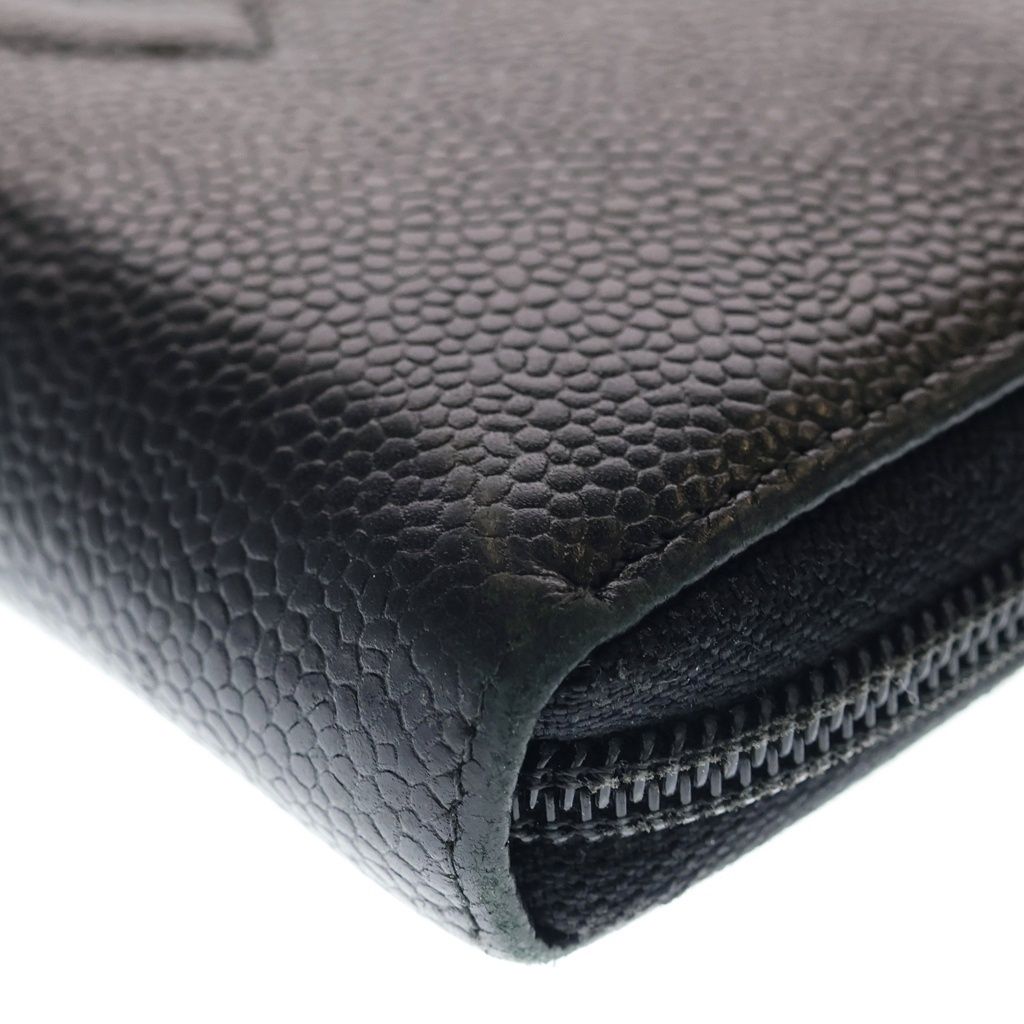 Chanel CC Logo Zip Around Wallet Black Leather — view 5