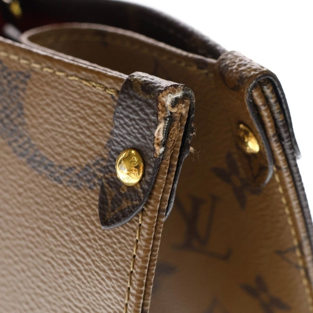 Louis Vuitton Monogram Giant Reverse On The Go MM Shoulder Bag Leather Brown — view 5