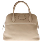 Hermes Bolide 31 Taurillon Clemence Shoulder Bag Argil Silver Ivory