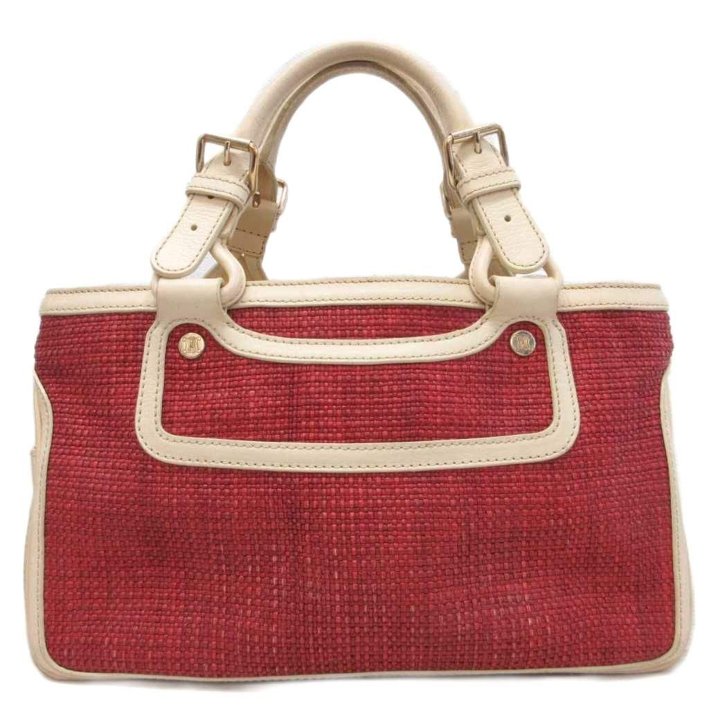 Celine Boogie Tote Straw Leather Ivory — view 3