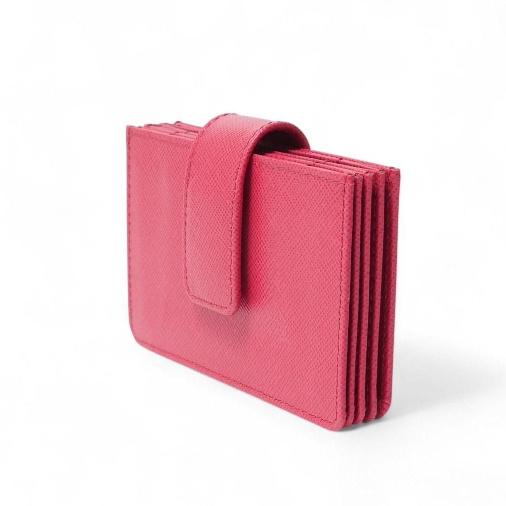 Prada Saffiano Oro Card Case Leather Business Holder