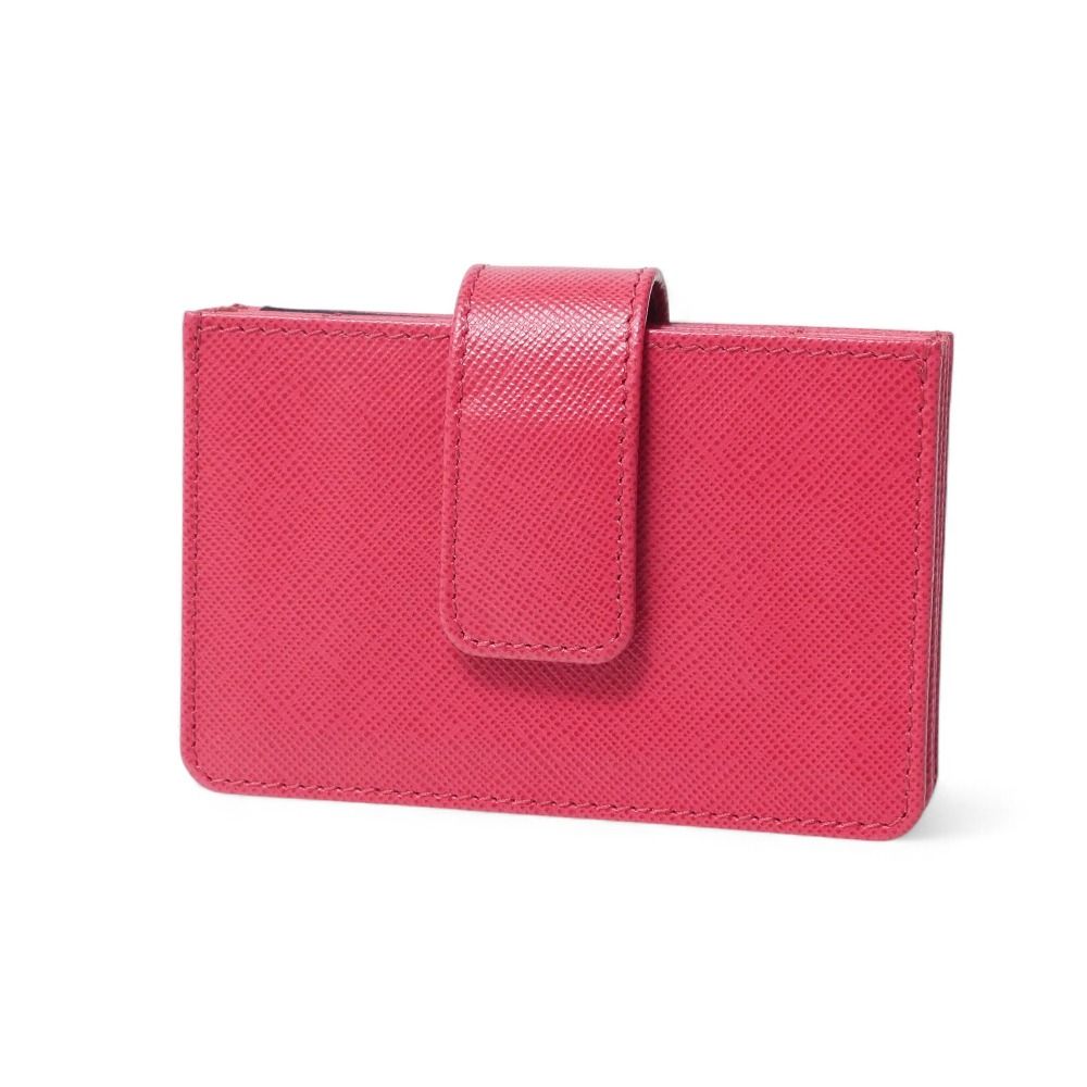 Prada Saffiano Oro Card Case Leather Business Holder