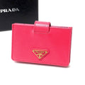 Prada Saffiano Oro Card Case Leather Business Holder