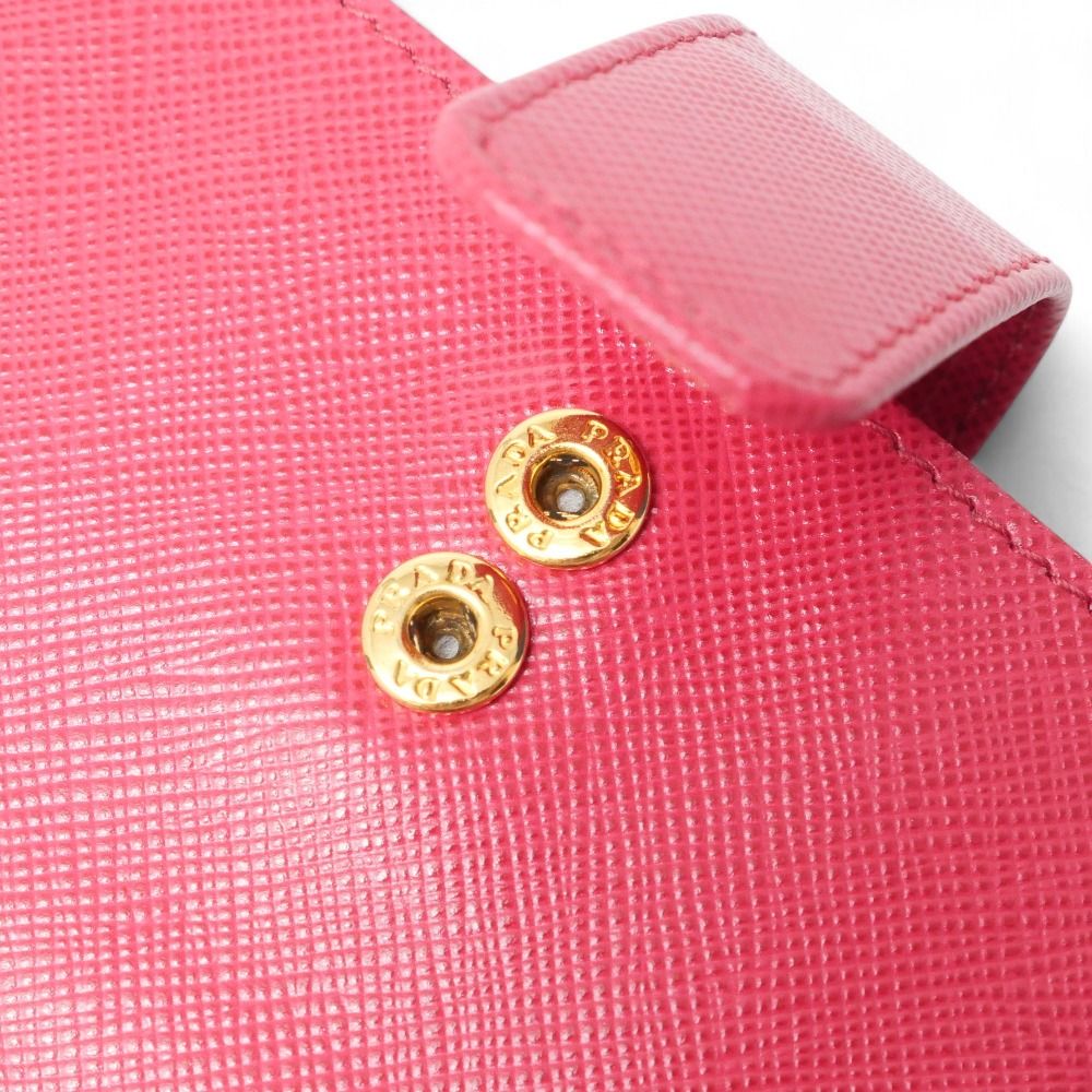 Prada Saffiano Oro Card Case Leather Business Holder